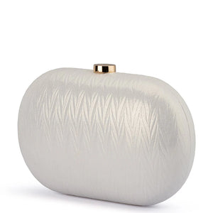 Olga Berg The Izza Oval Clutch Bag | Pearl