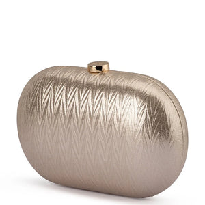 Olga Berg The Izza Oval Clutch Bag | Gold