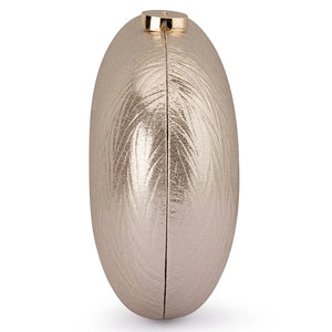 Olga Berg The Izza Oval Clutch Bag | Gold
