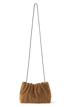 Olga Berg The Jessie Crystal Mesh Pouch | Bronze