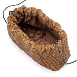 Olga Berg The Jessie Crystal Mesh Pouch | Bronze
