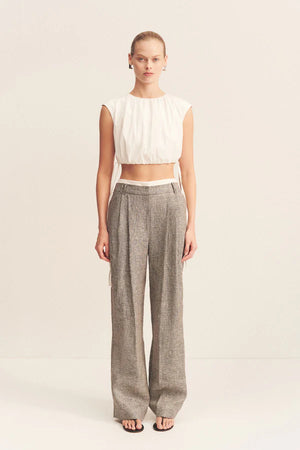 Shona Joy Elliot Double Waist Band Pant | Concrete