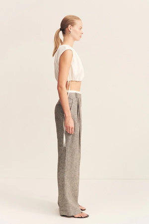 Shona Joy Elliot Double Waist Band Pant | Concrete