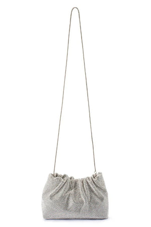 Olga Berg The Jessie Crystal Mesh Pouch | Silver