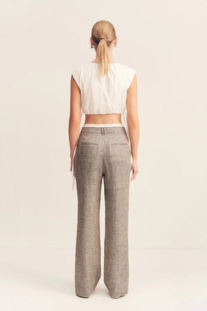 Shona Joy Elliot Double Waist Band Pant | Concrete