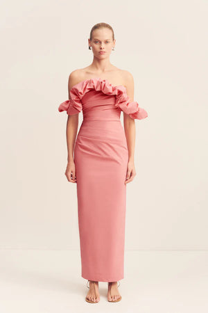 Shona Joy Campbell Ruffle Draped Maxi Dress | Bubblegum