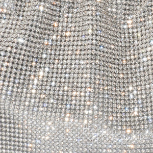 Olga Berg The Jessie Crystal Mesh Pouch | Silver