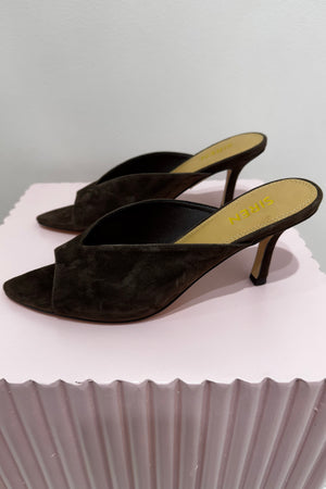 Siren Mabel Point Toe Mules | Chocolate Brown Suede