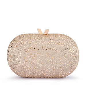 Olga Berg The Faye Oval Clutch | Gold