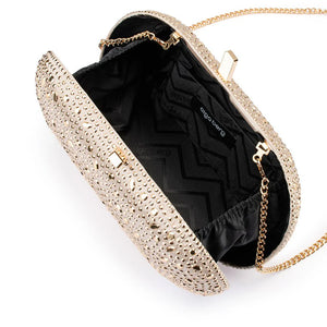 Olga Berg The Faye Oval Clutch | Gold