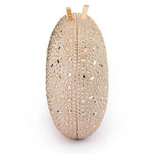 Olga Berg The Faye Oval Clutch | Gold