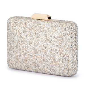 Olga Berg The Shira Hotfix Clutch | Champagne