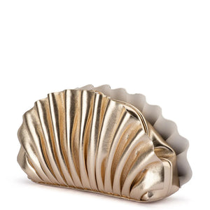 Olga Berg The Hollie Pleated Clutch Bag | Gold