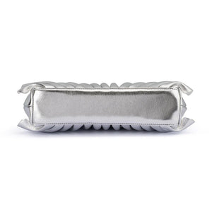 Olga Berg The Hollie Pleated Clutch Bag | Silver