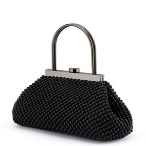 Olga Berg The Mimi Ball Mesh Frame Bag | Black