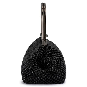 Olga Berg The Mimi Ball Mesh Frame Bag | Black