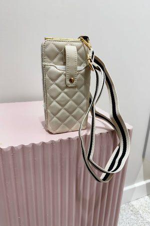 Sol And Selene Duality Quilted Cell Phone Cross Body Bag | Cream