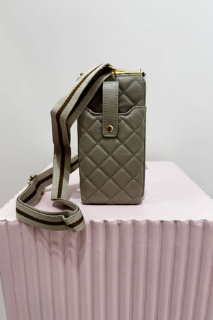 Sol And Selene Duality Quilted Cell Phone Cross Body Bag | Nude