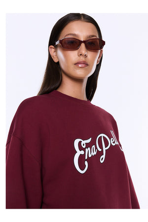 Ena Pelly Mila Oversized Sweater | Burgundy