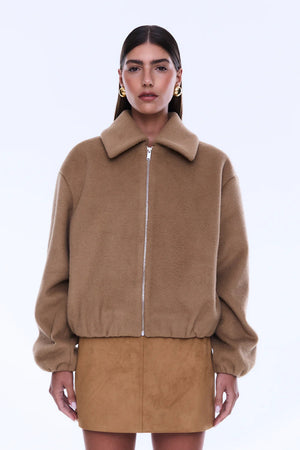 Ena Pelly Maeve Wool Blend Bomber | Grey
