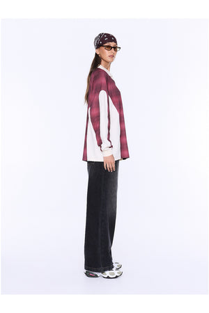 Ena Pelly Josie Long Sleeve Polo | Burgandy Check