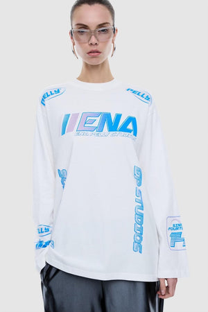 Ena Pelly Moto Long Sleeve Tee | Vintage White