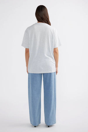 Ena Pelly Jessie Collegiate Oversized Tee | Mid Grey Marle