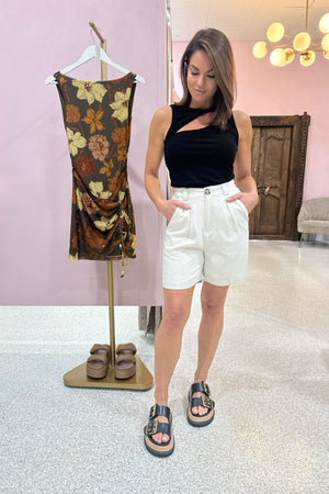 Raef The Label Willow Twist Neck Tank | Black