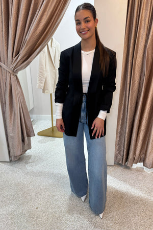 Shona Joy Benji Tuxedo Tie Blazer | Black