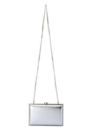 Olga Berg The Lucy Metallic Clutch | Silver