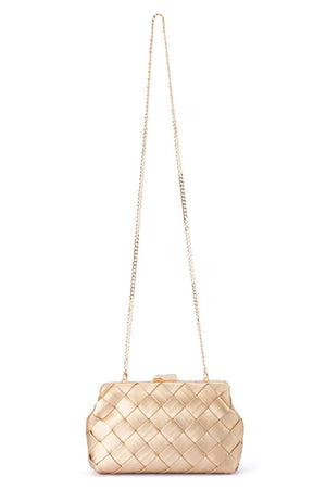 Olga Berg The Quinn Woven Clutch | Gold