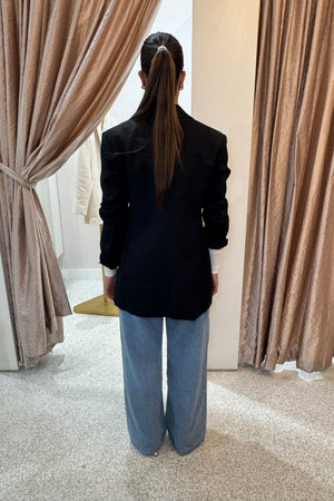 Shona Joy Benji Tuxedo Tie Blazer | Black