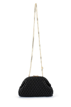 Olga Berg The Paige Textured Clutch Bag | Black