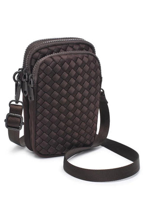 Sol And Selene Divide And Conquer Woven Cross Body Bag | Chocolate