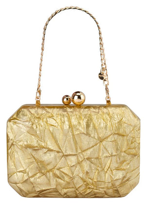 Olga Berg The Mateo Metallic Clutch | Gold