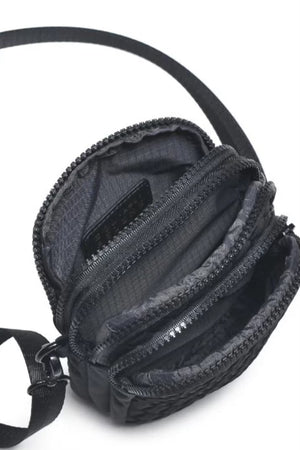 Sol And Selene Divide And Conquer Woven Cross Body Bag | Black