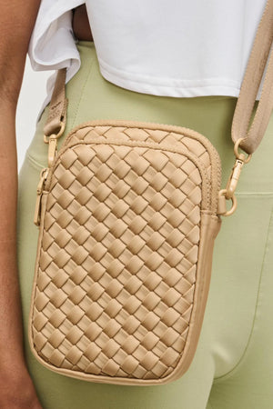 Sol And Selene Divide And Conquer Woven Cross Body Bag | Nude
