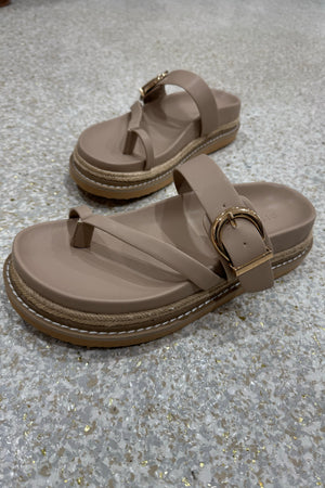 Billini Ameera Platform Slide | Light Clay