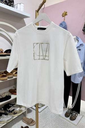 C&M Camilla & Marc Patina Front Monogram Tee | White