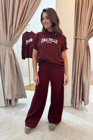 Ena Pelly Alessia Relaxed Pant | Burgandy