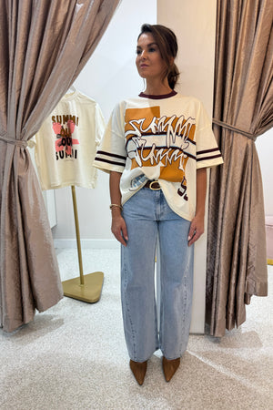 Summi Summi Bordeaux Tee | Vintage White