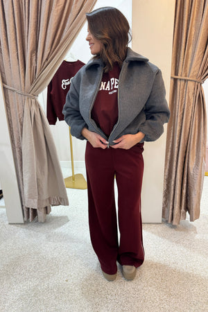 Ena Pelly Maeve Wool Blend Bomber | Grey