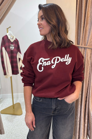 Ena Pelly Mila Oversized Sweater | Burgundy