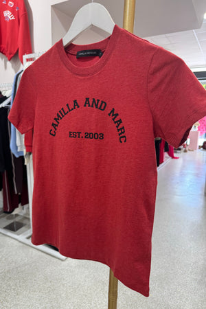 C&M Camilla & Marc Sparrow Graphic Neat Fit Tee | Tomato