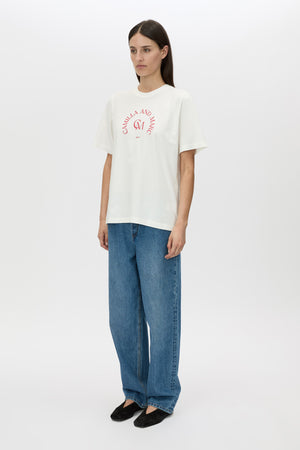 C&M Camilla & Marc Karine Graphic Tee | White/Poppy Red