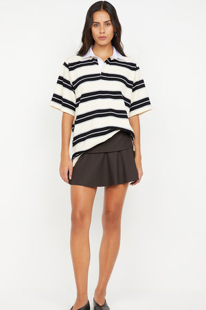 Bec + Bridge Ingrid Mini Skirt | Choc Pinstripe