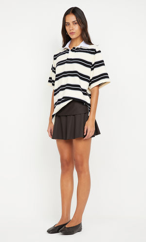 Bec + Bridge Ingrid Mini Skirt | Choc Pinstripe