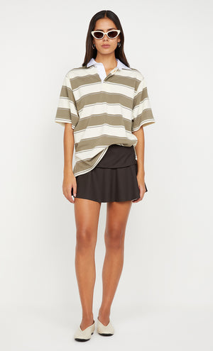 Bec + Bridge Ingrid Mini Skirt | Choc Pinstripe