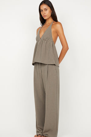 Bec + Bridge Jonni Halter Top | Charcoal Stripe