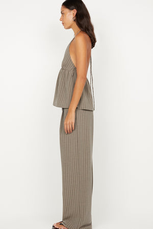 Bec + Bridge Jonni Halter Top | Charcoal Stripe